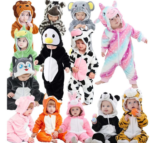 Pijama Mameluco Bebes Dinosaurio Unicorn 0-36 Meses