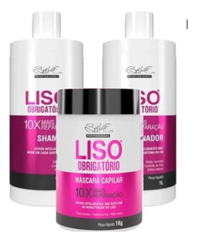 Kit Capilar Liso Obrigatório 1litro 3pc - Belkit