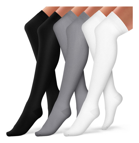 Bluemaple Calcetines De Compresion Hasta El Muslo Para Mujer