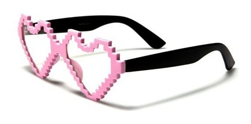 Gafas Pixeladas Corazon Nerd Halloween Disfraz Reina Uv Filt