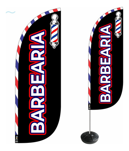 Wind Banner Barbearia Kit Completo Alta Qualidade Dupla Face