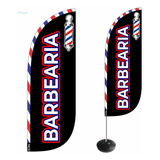 Wind Banner Barbearia Kit Completo Alta Qualidade Dupla Face