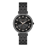 Reloj De Mujer V1969 Italia Negro Con Cristales