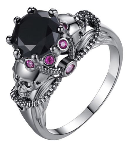 Mujer Hombre Anillos Retro Vintage Halloween Calavera Dora 0