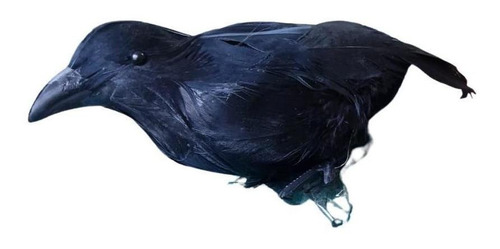 Modelo Simulação Pássaro Corvo Negro Animal Halloween
