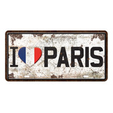 Placa De Carro Decorativa Viagem - Paris