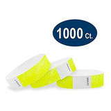 Pulseras Tyvek Wristco Neon Yellow De 3/4  - Paquete De 1000