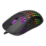 Mouse Gamer Marvo G961 Panal Rgb 12000 Dpi Usb Rgb Paw3327 Color Negro