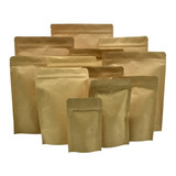 100 Bolsa Stand Up Pouch Con Cierre Papel Kraft De 500 Grs