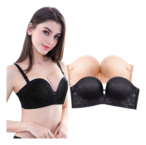 Brasier Push Up Strapless Sin Tirantes Invisible Bra 2piezas