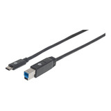 Cable Usb Manhattan Tipo Cm  Bm 2.0 Mts Negro V3.1 Gen1 /vc