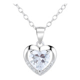 Collar Corazón Azul Zafiro Plata 925 Mujer Joyas Elegante