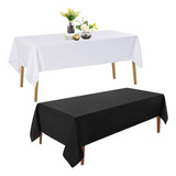 Manteles Rectangulares Para Mesa Blanco Y Negro 3mx1.5m 2pz