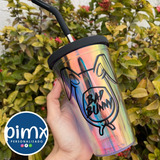 Paquete 10 Vasos 500ml Personalizados Tapa Mate Popote Acero