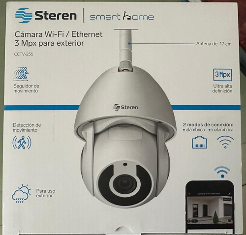 Steren Cámara Seguridad Wi-fi Robotizada Full Hd Cctv-235