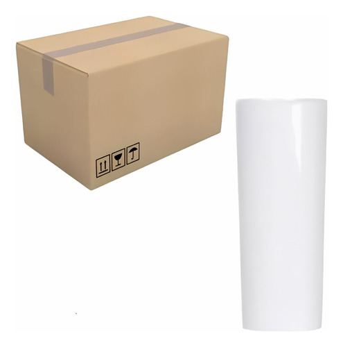 Kit 100 Und - Long Drink Branco Para Transfer Laser - 325 Ml