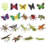 19 Piezas Realista Insecto Animal Modelo Mariposa Set Juguet