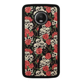 Funda Protector Para Motorola Moto Calavera Flores Moda 2