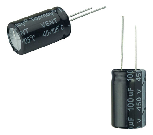 5x Capacitor Eletrolítico 100uf X 450v 105º Kit C/5 Peças