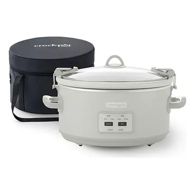 Olla Cocción Lenta Crock-pot 6.6l Acero Inoxidable Vidrio Antiadherente