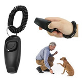 Clicker E Apito Pet Adestramento 2 Em 1 Treinamento Cachorro Cor Preto