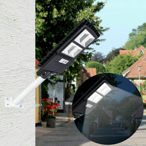 Luminária Solar Poste Iluminação Publica Fotocélula Sensor Cor Preto