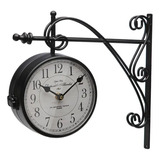 Reloj De Estacion De Pared, Doble - Colgante, De Metal