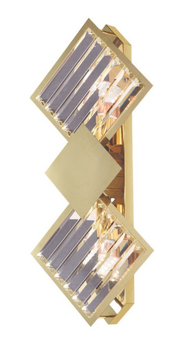 Arandela Metal Dourado Com Cristais 50cm 2e14