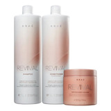 Kit Braé Revival Shampoo, Condicionador 1l + Máscara 500ml