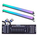 Kit 2 Ribalta Pixel Led Rgbw Leitosa Dmx Ac + Mesa E Cabos