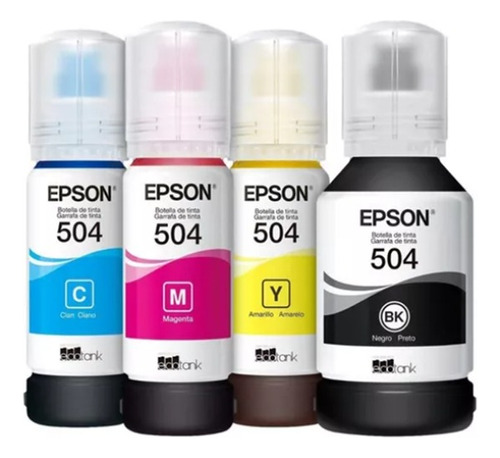 Kit 4 Refil Epson  T504 L4150 L4160 L4260 L6161 Original