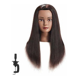 Maniqui Cabeza Cabello Natural Negro 55 Cm Training Head