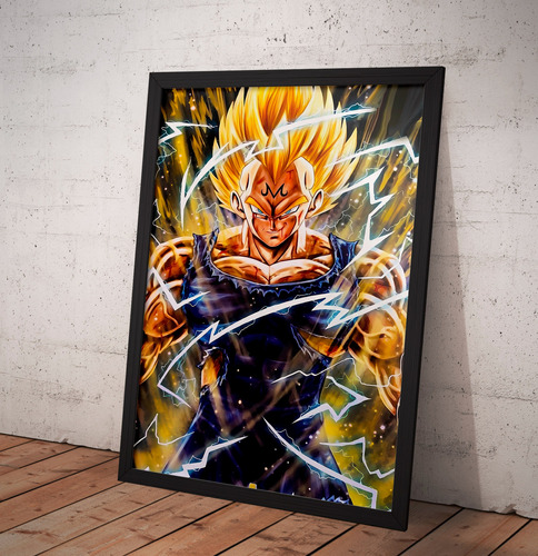 Cuadro De Vegeta Dbz 33x43cm Marco Cn Vidrio Imprimetuposter