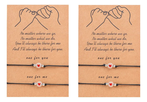 Pack 4 Pulsera Amistad Corazón Fluorescente Amigas Amor B093