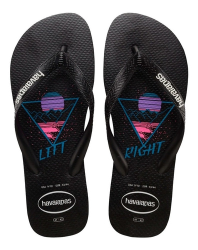 Ojotas Havaianas Hombre Top Twin Fin Originales Negro