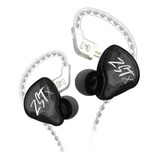 Fone De Ouvido In-ear Kz Zstx Black Pro C/mic + Bag+borracha