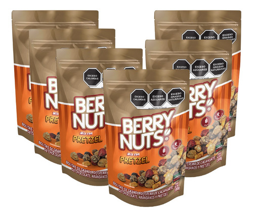 Berry Nuts Clusters Chocolate, Cacahuate Y Pretzel - 6pack