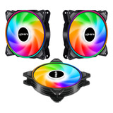 Uphere Ventilador De Carcasa Rgb De 4.724in, Doble Halo Rgb