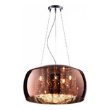 Lustre Pendente Bacia Cristal K9 Rose Gold 40 Cm De Diâmetro Cor Rosé Gold - Bronze 110v/220v