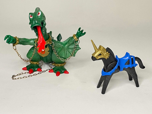 Playmobil Medieval Dragão Verde E Cavalo Green Dragon Knight