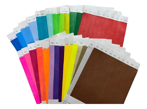 200 Pulseras Brazaletes Tyvek Impresas En Tinta Negra