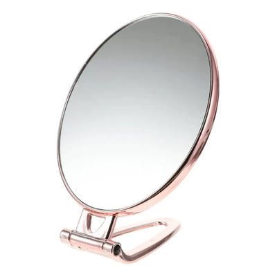 Espejo De Mano Maquillaje Plegable Doble Cara Con Asa Viaje Marco Dorado Espejo De Mano De Doble Cara, Espejo De Viaje Esencial, Espejo De Maquillaje Plegable Portátil Para Maquillaje