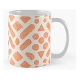 Taza X4 Patrones Naranjas Abstractos Calidad Premium