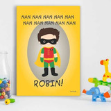 Placa Decorativa Quadro Coleção Robin Baby Nan Tamanho M|