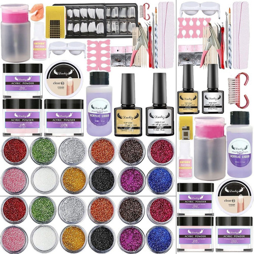 Kit Profesional De Uñas Acrílicas, 25 Unidades, 12 Colores