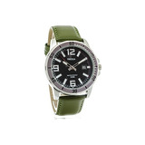 Reloj Tressa Borja Acero Cuero Verde Fondo Negro Wr 50m