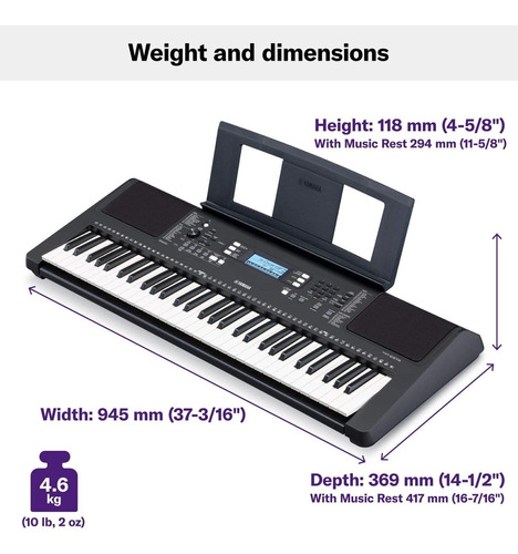 Pianos Digitales Yamaha - Hogar (psre373)