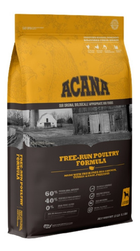 Alimento Acana Free-run Para Perro Adulto De Raza Mediana En Bolsa De 5.9kg