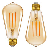 Foco Edison Vintage Bulbo Led 3.6w St64 Luz Cálida Color De La Luz Blanco Cálido