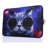 Funda Protectora Acolchada Para Macbook Air 12  Diseno Gato